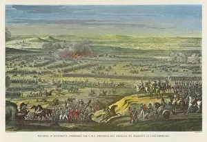 Prints of Napoleon defeats a combined Russian-Austrian army at Austerlitz Battle Of Austerlitz Prints: Battle of Austerlitz Print: Napoleon's Victory Over Russian-Austrian Forces
