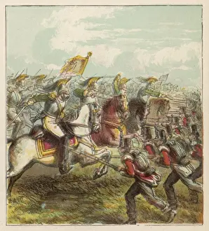 Waterloo Print: British Line Against French Cavalry Charge