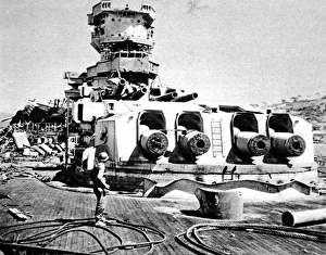 The Battleship Strasbourg in Toulon Harbour, France; Secon The Battleship Strasbourg in Toulon Harbour, France; Secon