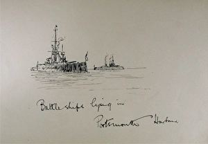 Battleships lying in Portsmouth Harbour Battleships lying in Portsmouth Harbour