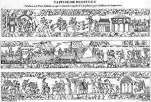 Bayeux Tapestry Print: Harold's Journey to France (1064-1066)