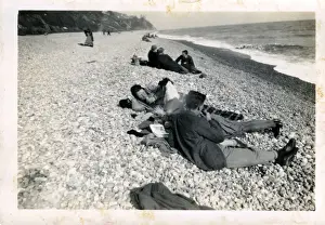 Devon England Landmarks Prints: The Beach, Branscombe, Devon