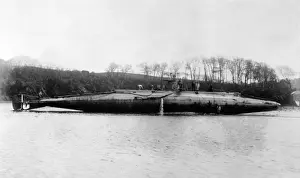 Royal Navy Submarines Prints: Beached Submarine