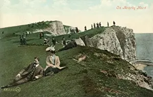 Historical Beach Scenes Prints: Beachy Head / 1908