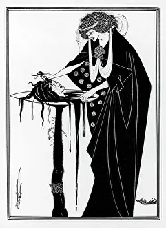 Beardsley Print: Salome's Reward, a Dancer Holding the Head