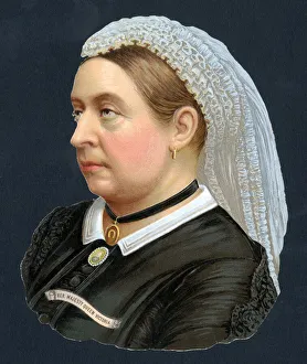A beautiful and highly-detailed chromolithograph scrap portrait of Victoria (1819-1901) A beautiful and highly-detailed chromolithograph scrap portrait of Victoria (1819-1901)