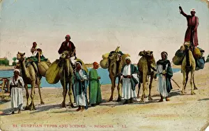 Caravan Prints: Early 20th Century Egyptian Desert Scene Print