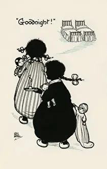 Early 20th Century Children's Art Prints: Bedtime silhouette
