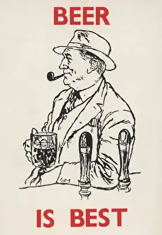 Beer is Best Print by a British Artist, 20th Century