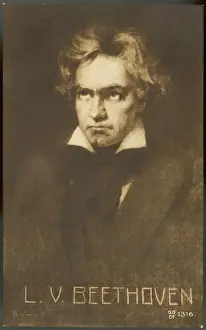 Prints of LUDWIG VAN BEETHOVEN German composer Portrait Ludwig Van Beethoven Prints: Ludwig Van Beethoven Print