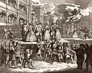 18th Century Print: Beggars Opera Burlesque by Hogarth
