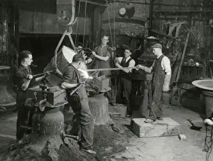 Bell Foundry Print: Molten Steel Pouring