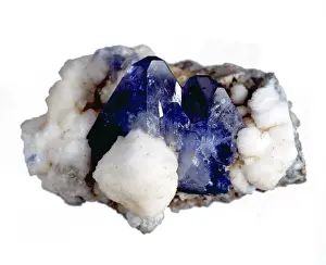 Benitoite Print: A Barium Titanium Silicate Mineral from California
