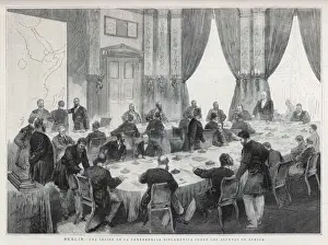 Prints of BERLIN CONFERENCE Bismarck presides over a diplomatic conference to discuss events in Africa Related Prints: Berlin Conference Print: Bismarck Oversees African Diplomacy Discussion