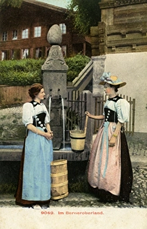 Bern, Switzerland - women in traditional Swiss costume Bern, Switzerland - women in traditional Swiss costume