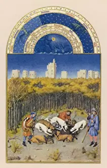 Historical European Art Prints: Berry / December