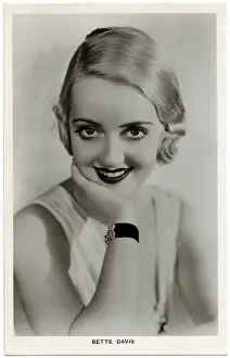Bette Davis Print: Resting Chin on Hand, 1908-1989