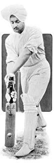 Bhupinder Singh, Maharajah of Patiala playing cricket Bhupinder Singh, Maharajah of Patiala playing cricket