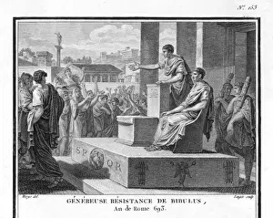 Ancient Rome Politics Prints: Bibulus Opposing Caesar