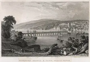Bideford Devon Print - The Bridge over the Torridge