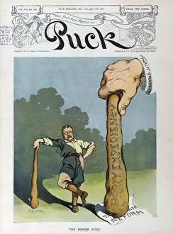 Puck Magazine Illustrations Prints: The bigger stick