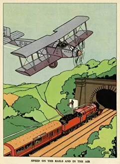 Signal Collection: A biplane and a steam train
