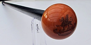 Black wooden stick with ivory snooker ball top Black wooden stick with ivory snooker ball top