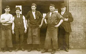 Blacksmiths outside a Foundry Print, USA, circa 1910s