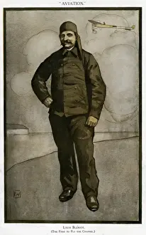 Louis Blériot in Flying Suit Print