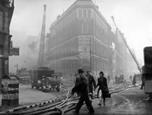 Blitz in London -- St Bride Street, Farringdon Street, WW2 Blitz in London -- St Bride Street, Farringdon Street, WW2