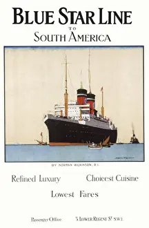 Blue Star Line Poster Print by Norman Wilkinson