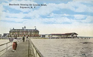 Boardwalk and Lorraine Hotel, Edgemere, New York, USA Boardwalk and Lorraine Hotel, Edgemere, New York, USA
