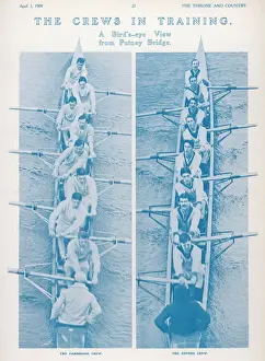 Oxford and Cambridge Boat Race Crews in Training Print