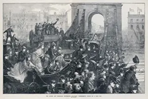 Prints of The boat race, as viewed from Hammersmith Bridge Event Prints: Hammersmith Bridge Print of the Boat Race