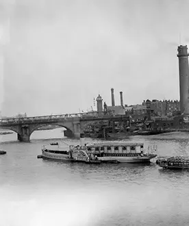 Print of Show Boat paddle steamer on the River Thames, London