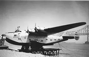 Old Aeroplanes For Sale Prints: Boeing 314A (forward view), beached Pan Am