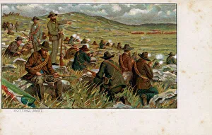 Boer soldiers firing, Second Boer War, South Africa Boer soldiers firing, Second Boer War, South Africa