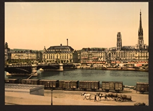The Boieldieu Bridge from St. Sever, Rouen, France The Boieldieu Bridge from St. Sever, Rouen, France