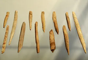 Bone objects. Maglemosian Culture, 9500-6500 BC Bone objects. Maglemosian Culture, 9500-6500 BC