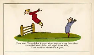 Edward Lear Prints: Print of 'There was a Young Girl of Majorca' from the Book of Nonsense