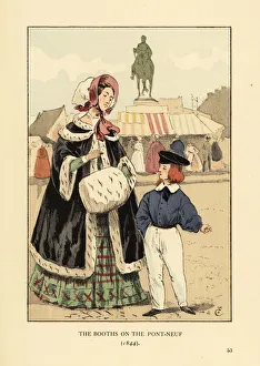 The booths on the Pont Neuf, Paris, 1844 The booths on the Pont Neuf, Paris, 1844