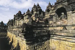 Central Java Indonesia Prints: Borobudur Temple. 9th c. INDONESIA. CENTRAL JAVA