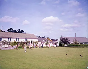 Bowling green at a holiday camp, Paignton, Devon Bowling green at a holiday camp, Paignton, Devon