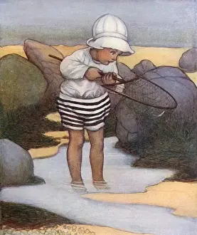 Boy on Beach Print, 1910