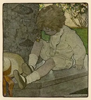 Childhood Moments Prints: Boy and Bee on Knee