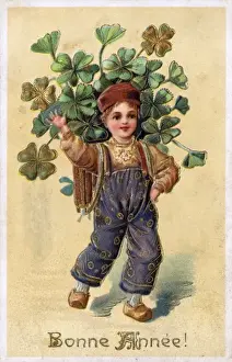 Good Luck Charm Prints: Boy with Clover