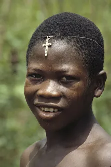 Boy with crucifix on his forehead, Sierra Leone Boy with crucifix on his forehead, Sierra Leone