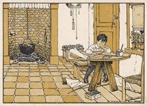 Boy Making Kite Print