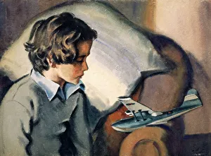 Boy and toy aeroplane by David Wright Boy and toy aeroplane by David Wright