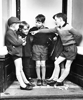 Boys in doorway on a Balham street, SW London Boys in doorway on a Balham street, SW London